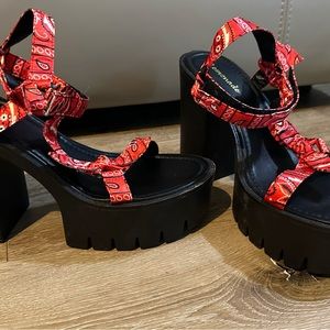5inch Lemonade Backstage Platforms Black Heels